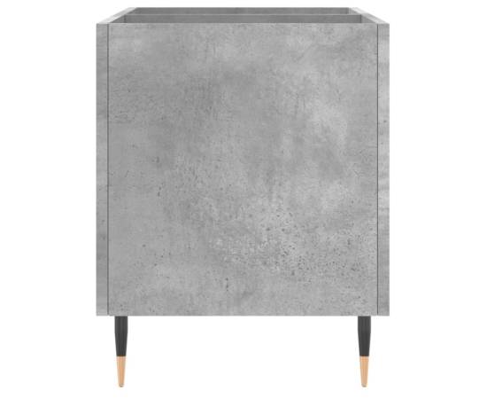 Dulap pentru discuri, gri beton, 74,5x38x48 cm, lemn prelucrat, 5 image