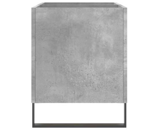 Dulap pentru discuri, gri beton, 74,5x38x48 cm, lemn prelucrat, 5 image