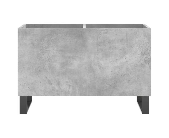 Dulap pentru discuri, gri beton, 74,5x38x48 cm, lemn prelucrat, 4 image