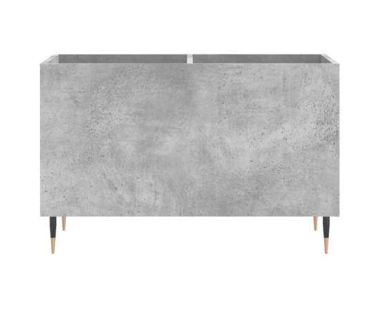 Dulap pentru discuri, gri beton, 74,5x38x48 cm, lemn prelucrat, 4 image