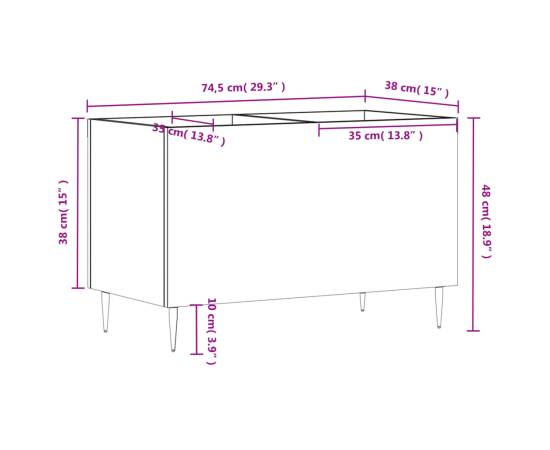 Dulap pentru discuri stejar sonoma 74,5x38x48 cm lemn prelucrat, 9 image