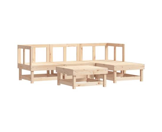 Set mobilier de grădină cu perne, 5 piese, lemn masiv, 3 image