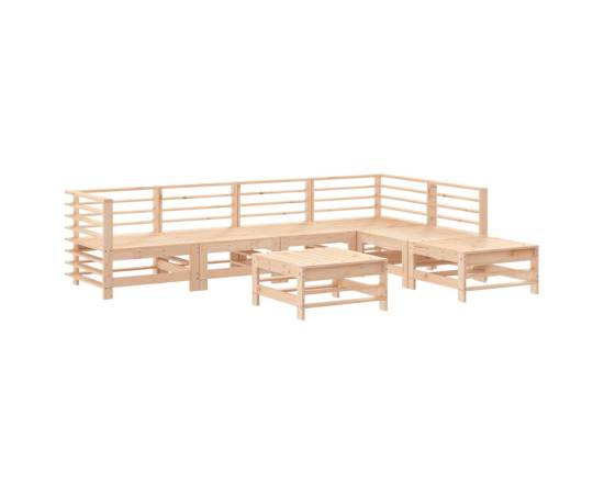 Set mobilier de grădină cu perne, 7 piese, lemn masiv, 3 image