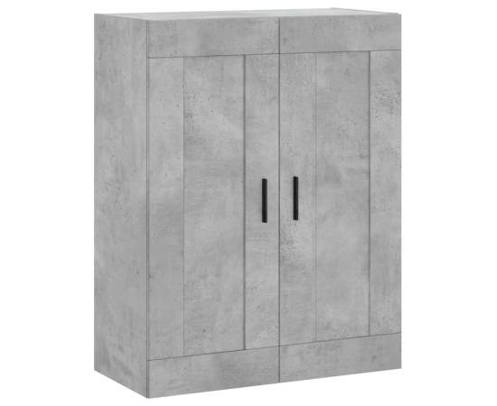 Dulap pe perete, gri beton, 69,5x34x90 cm, lemn prelucrat, 2 image