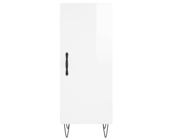 Servantă, alb extralucios, 34,5x34x90 cm, lemn compozit, 4 image