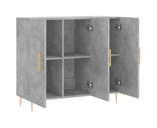 Servantă, gri beton, 90x34x80 cm, lemn compozit, 5 image
