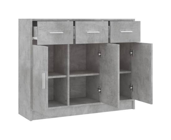Servantă, gri beton, 91x28x75 cm, lemn prelucrat, 6 image