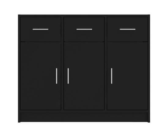 Servantă, negru, 91x28x75 cm, lemn prelucrat, 5 image