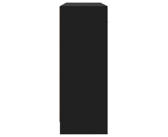 Servantă, negru, 91x28x75 cm, lemn prelucrat, 7 image