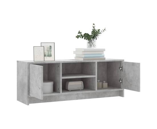 Comodă tv, gri beton, 102x30x37,5 cm, lemn prelucrat, 4 image