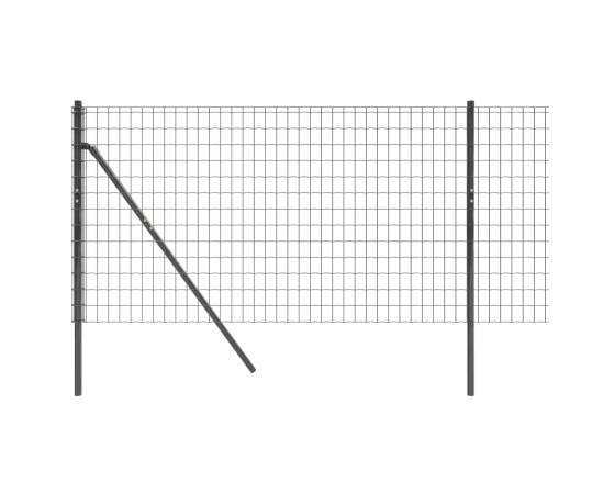 Gard plasă de sârmă, antracit, 0,8x10 m, oțel galvanizat, 4 image