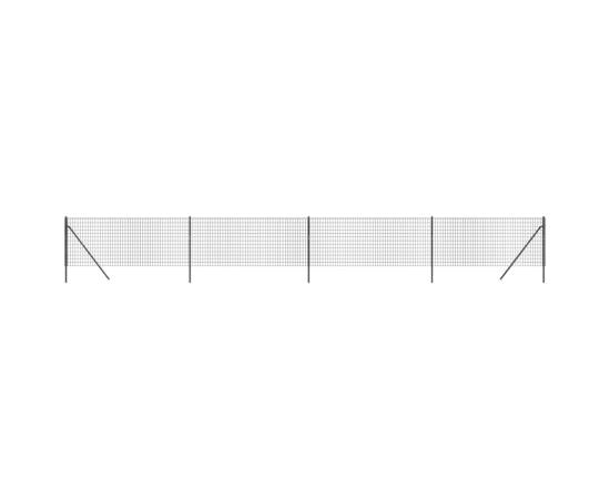 Gard plasă de sârmă, antracit, 0,8x10 m, oțel galvanizat, 2 image