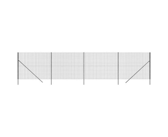 Gard plasă de sârmă, antracit, 1,4x10 m, oțel galvanizat, 2 image