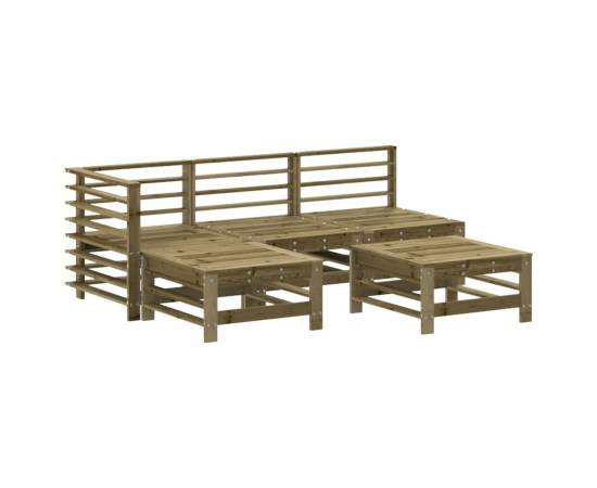 Set mobilier de grădină cu perne, 5 piese, lemn de pin tratat, 3 image