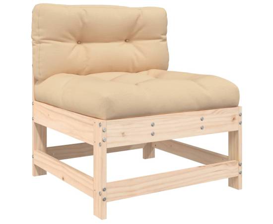 Set mobilier relaxare de grădină & perne 6 piese lemn masiv pin, 6 image