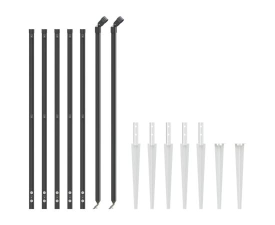 Gard plasă de sârmă cu țăruși de fixare, antracit, 1,1x10 m, 3 image