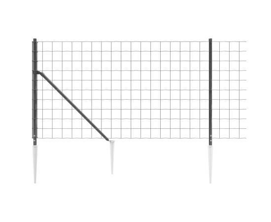 Gard plasă de sârmă cu țăruși de fixare, antracit, 1,1x10 m, 4 image