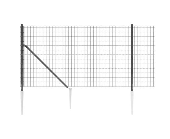 Gard plasă de sârmă cu țăruși de fixare, antracit, 1x10 m, 4 image