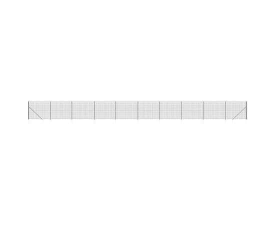 Gard plasă de sârmă cu țăruși de fixare, antracit, 2x25 m, 2 image