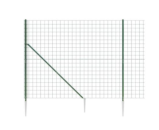 Gard plasă de sârmă cu țăruși de fixare, verde, 2,2x10 m, 4 image