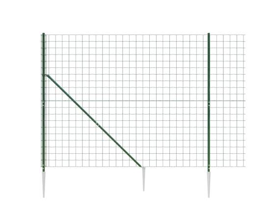 Gard plasă de sârmă cu țăruși de fixare, verde, 2,2x25 m, 4 image