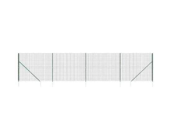 Gard plasă de sârmă cu țăruși de fixare, verde, 2x10 m, 2 image