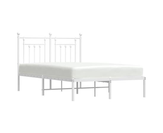 Cadru de pat metalic cu tăblie, alb, 120x190 cm, 4 image