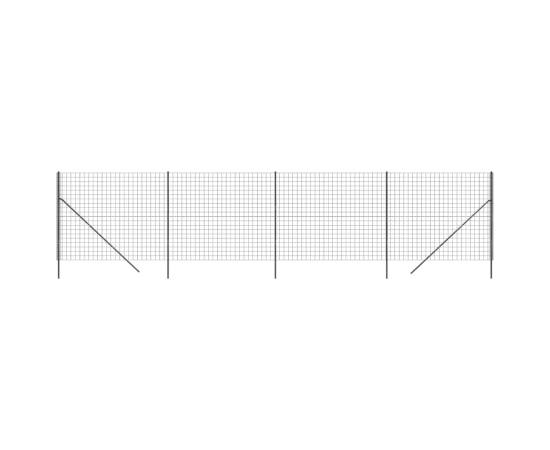 Gard plasă de sârmă, antracit, 1,4x10 m, oțel galvanizat, 2 image