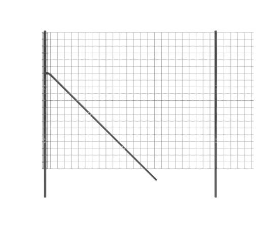 Gard plasă de sârmă, antracit, 1,4x25 m, oțel galvanizat, 4 image