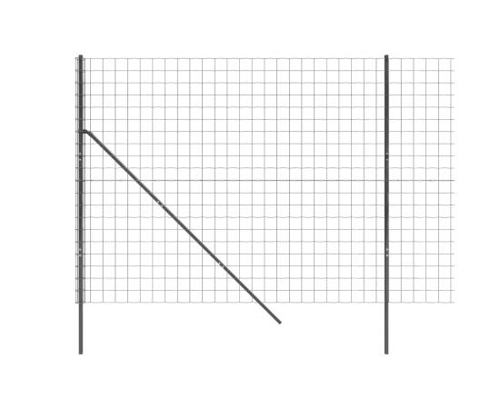 Gard plasă de sârmă, antracit, 2,2x25 m, oțel galvanizat, 4 image