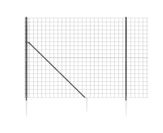 Gard plasă de sârmă cu țăruși de fixare, antracit, 1,8x25 m, 4 image