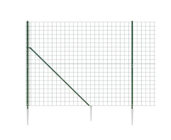 Gard plasă de sârmă cu țăruși de fixare, verde, 1,4x25 m, 4 image
