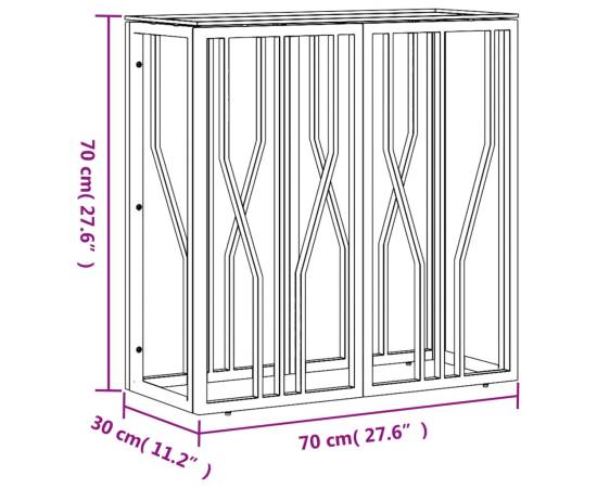 Masă consolă, auriu, 70x30x70 cm, oțel inoxidabil și sticlă, 6 image