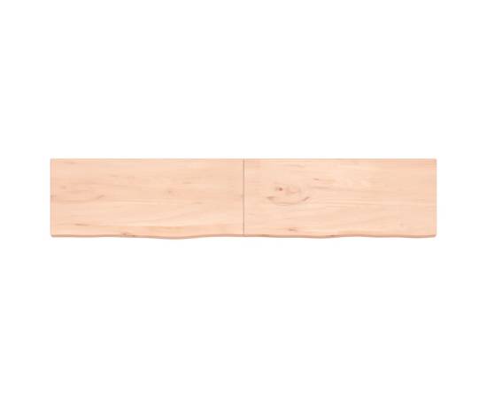 Poliță de perete, 200x40x4 cm, lemn masiv de stejar netratat, 2 image
