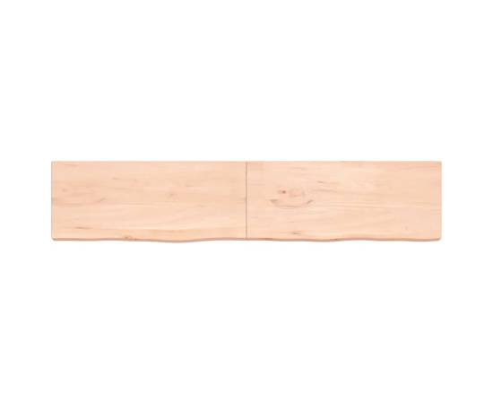 Poliță de perete, 200x40x6 cm, lemn masiv de stejar netratat, 2 image