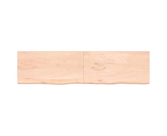 Poliță de perete, 200x50x4 cm, lemn masiv de stejar netratat, 2 image
