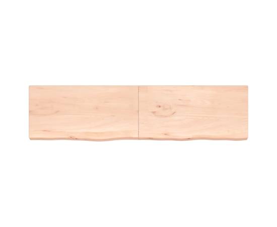 Poliță de perete, 200x50x6 cm, lemn masiv de stejar netratat, 2 image