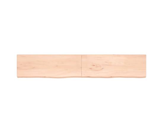 Poliță de perete, 220x40x4 cm, lemn masiv de stejar netratat, 2 image