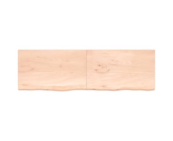 Poliță de perete, 200x60x4 cm, lemn masiv de stejar netratat, 2 image