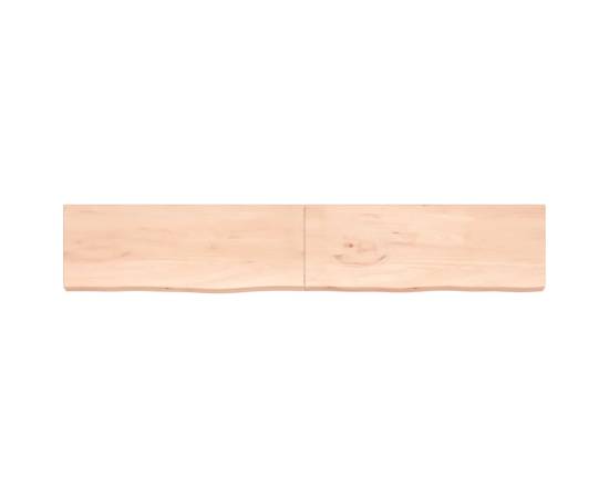 Poliță de perete, 220x40x6 cm, lemn masiv de stejar netratat, 2 image