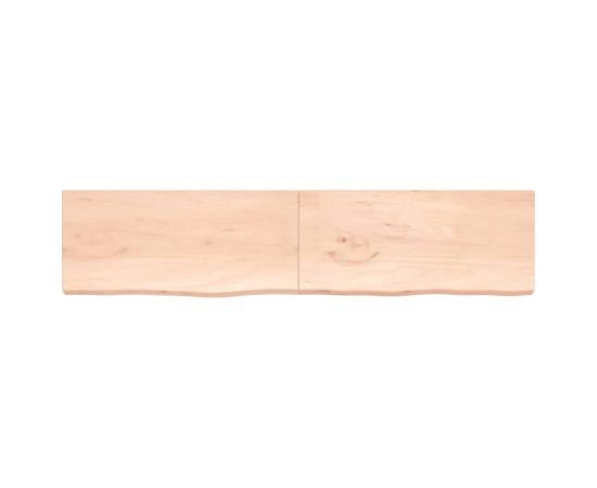 Poliță de perete, 220x50x6 cm, lemn masiv de stejar netratat, 2 image