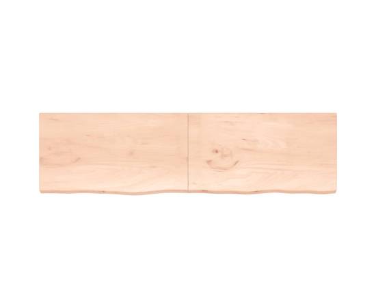 Poliță de perete, 220x60x4 cm, lemn masiv de stejar netratat, 2 image