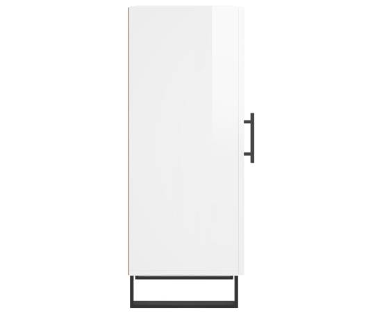 Servantă, alb extralucios, 34,5x34x90 cm, lemn compozit, 7 image