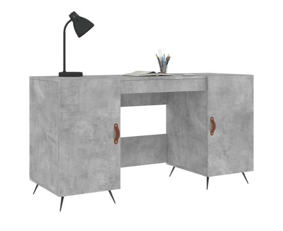 Birou, gri beton, 140x50x75 cm, lemn compozit, 3 image