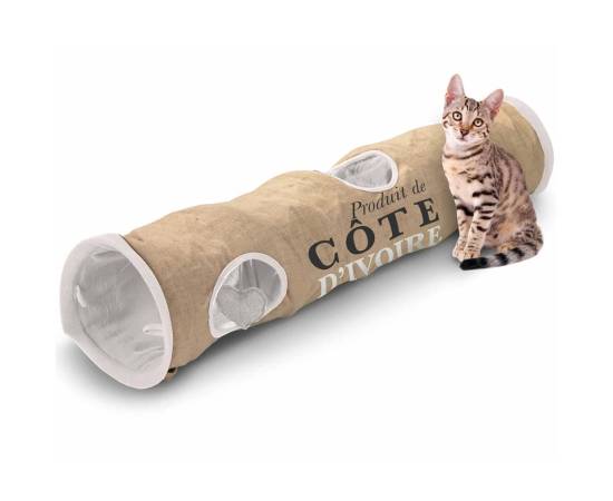 D&d tunel pentru pisici „cote d'ivoire” 25x120 cm maro/alb 434/436448