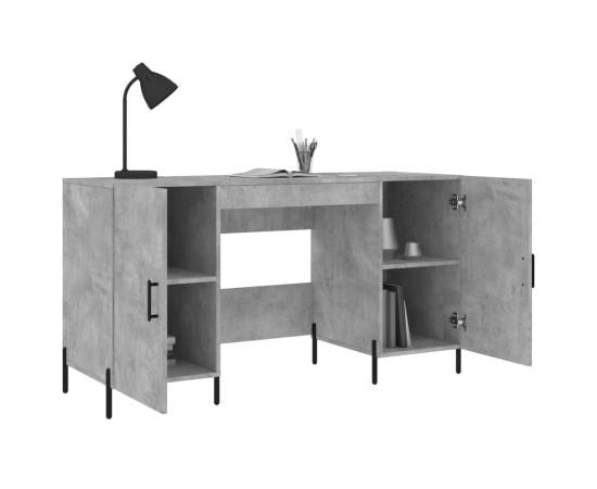 Birou, gri beton, 140x50x75 cm, lemn compozit, 4 image