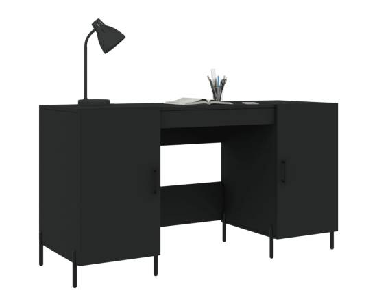 Birou, negru, 140x50x75 cm, lemn compozit, 3 image