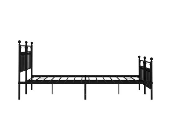 Cadru pat metalic cu tăblie de cap/picioare, negru, 160x200 cm, 7 image