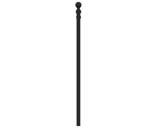 Tăblie de pat metalică, negru, 100 cm, 5 image