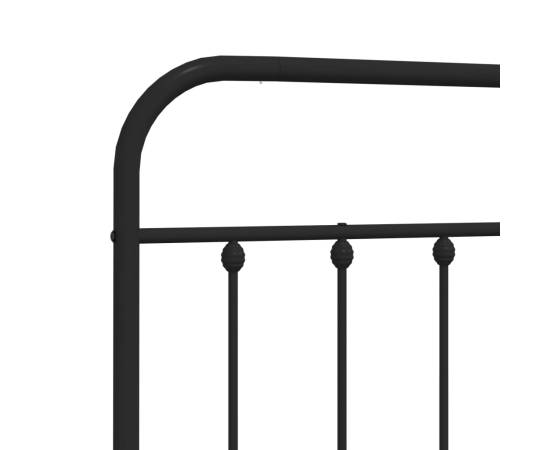 Tăblie de pat metalică, negru, 193 cm, 6 image